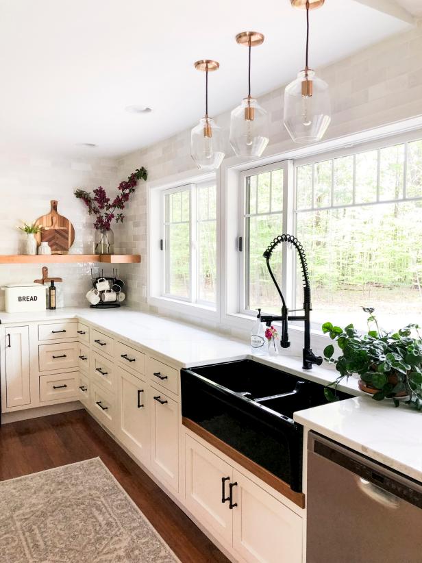 white cabinets in the kitchen