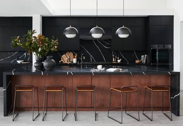 black modern kitchen cabinet