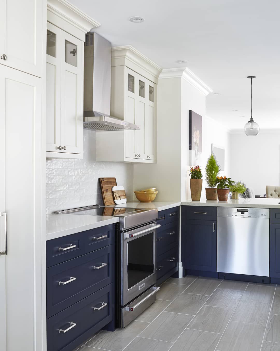 blue cabinet kitchen