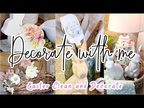 *NEW* FARMHOUSE KITCHEN CLEAN AND DECORATE WITH ME // EASTER DECORATING IDEAS 2023 / ROBIN LANE LOWE