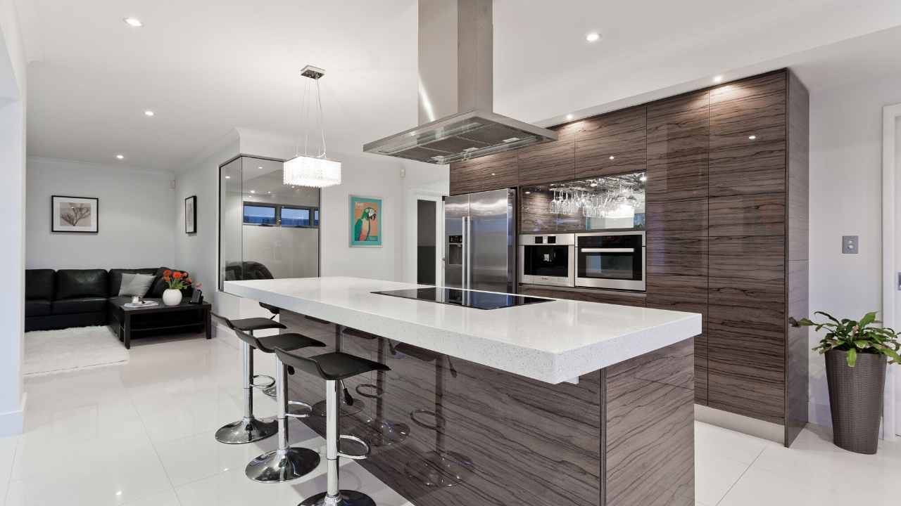 DREAM KITCHEN 😍| face frame cabinetry, hand hewn shelves, waterfall island