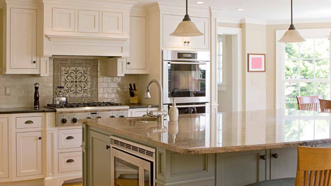 DREAM KITCHEN 😍| face frame cabinetry, hand hewn shelves, waterfall island