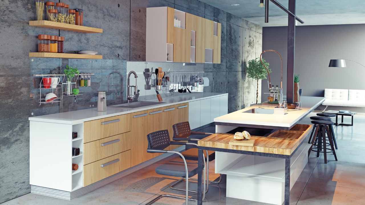 DREAM KITCHEN 😍| face frame cabinetry, hand hewn shelves, waterfall island