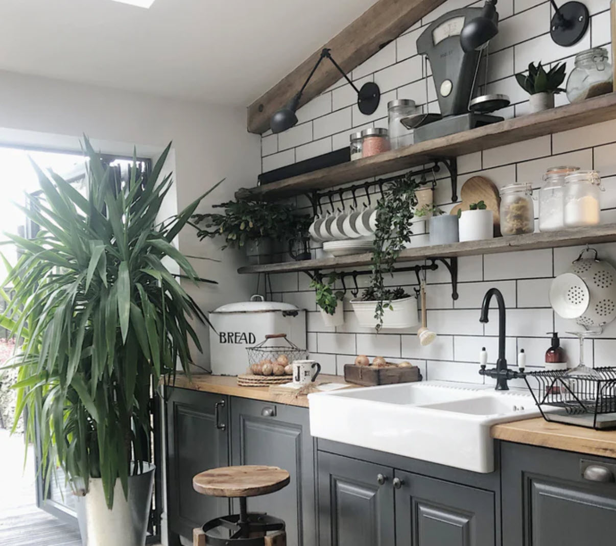 DREAM KITCHEN 😍| face frame cabinetry, hand hewn shelves, waterfall island