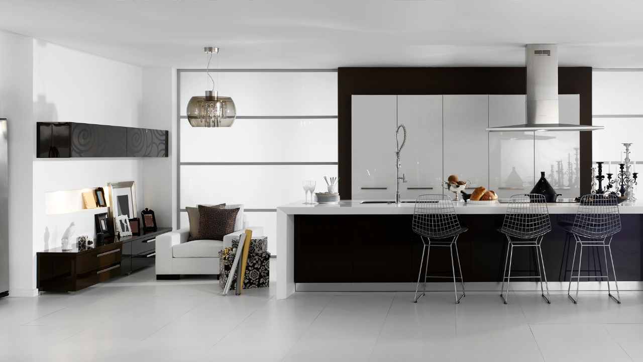 Top latest Black and white kitchen cabinet ideas | Top trending white with black kitchen designs