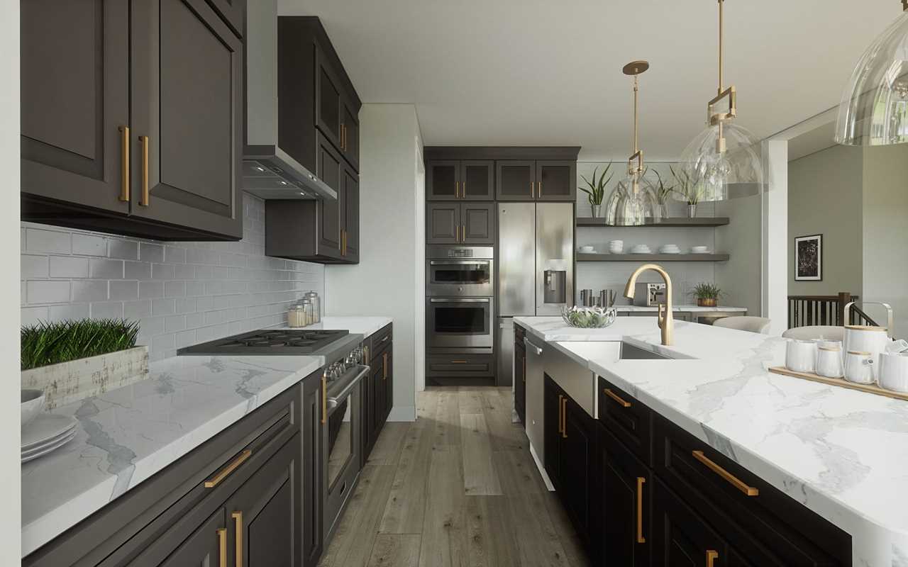 75 Porcelain Tile Kitchen With White Backsplash Design Ideas You'll Love ☆